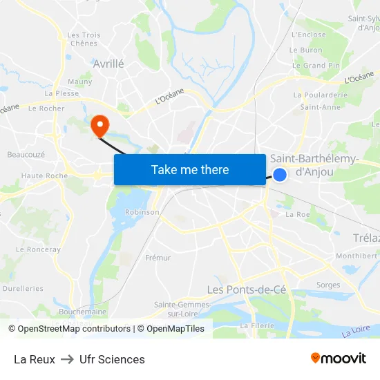 La Reux to Ufr Sciences map