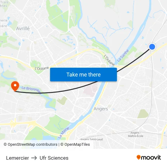 Lemercier to Ufr Sciences map