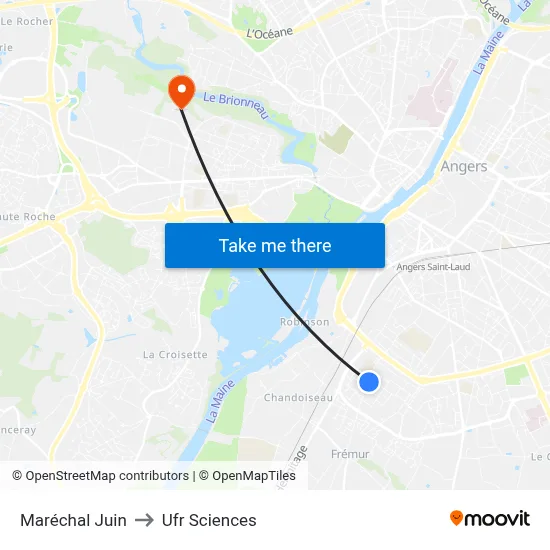 Maréchal Juin to Ufr Sciences map