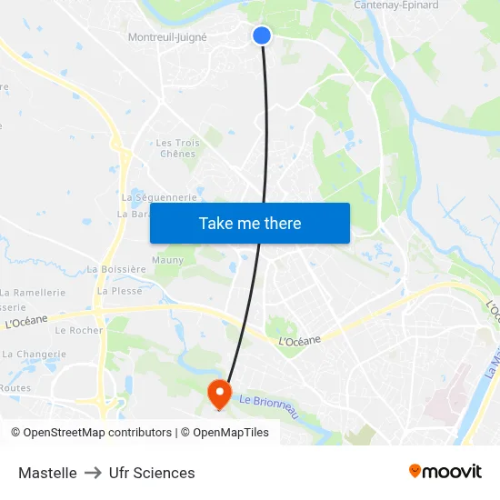 Mastelle to Ufr Sciences map