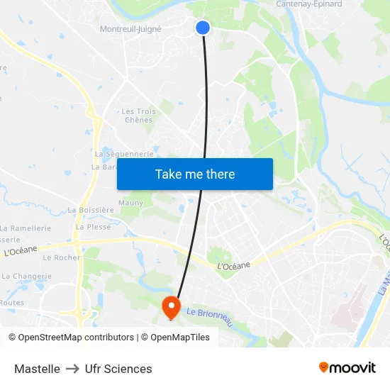 Mastelle to Ufr Sciences map