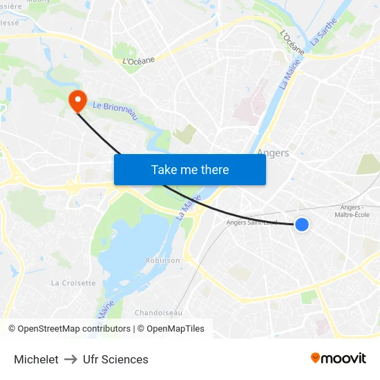 Michelet to Ufr Sciences map