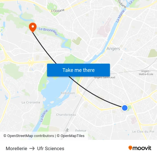 Morellerie to Ufr Sciences map