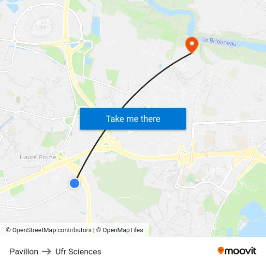Pavillon to Ufr Sciences map
