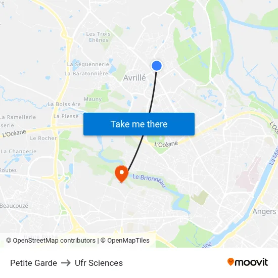 Petite Garde to Ufr Sciences map