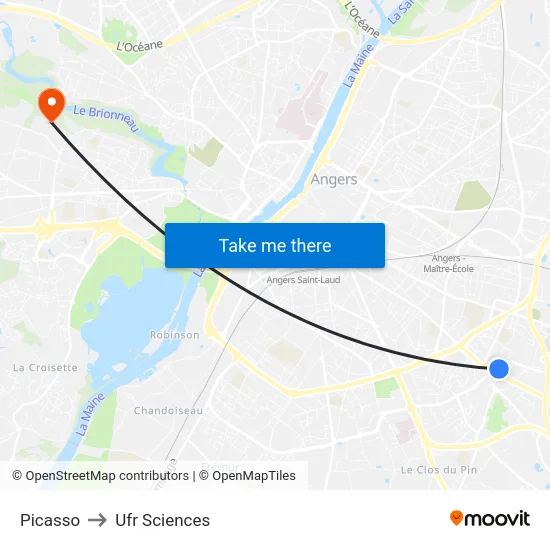 Picasso to Ufr Sciences map