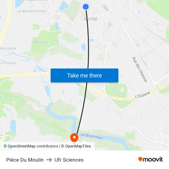Pièce Du Moulin to Ufr Sciences map