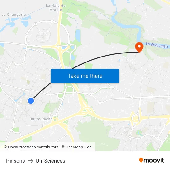 Pinsons to Ufr Sciences map