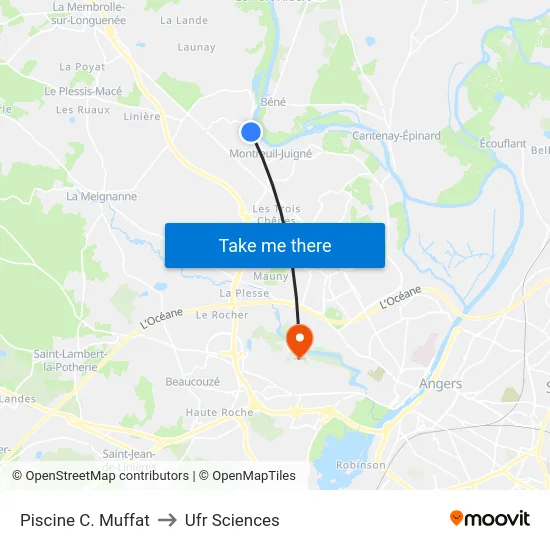 Piscine C. Muffat to Ufr Sciences map