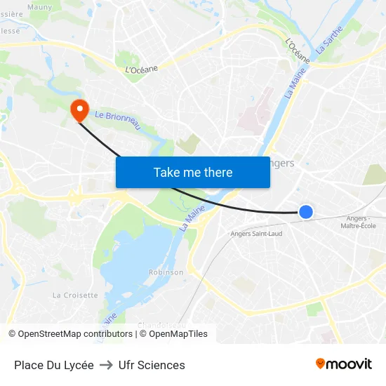 Place Du Lycée to Ufr Sciences map