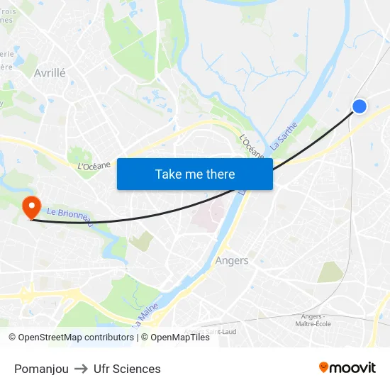 Pomanjou to Ufr Sciences map