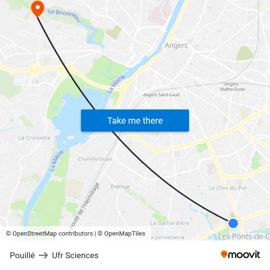 Pouillé to Ufr Sciences map