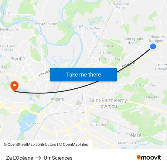 Za L'Océane to Ufr Sciences map