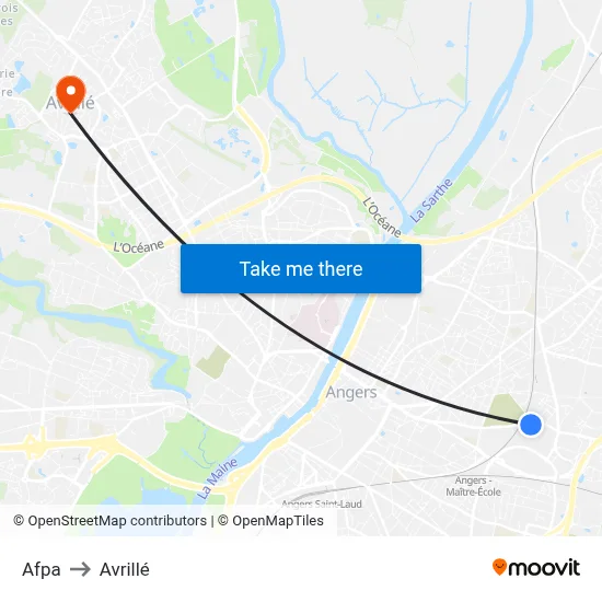 Afpa to Avrillé map