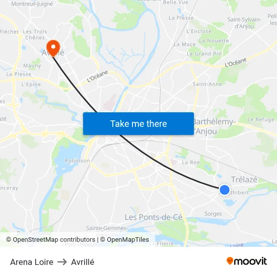 Arena Loire to Avrillé map