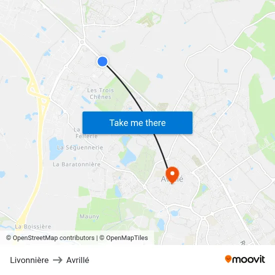 Livonnière to Avrillé map