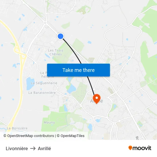 Livonnière to Avrillé map