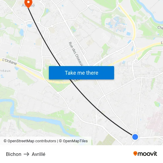 Bichon to Avrillé map