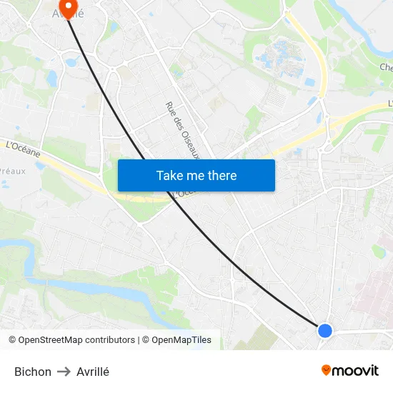Bichon to Avrillé map
