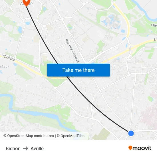 Bichon to Avrillé map
