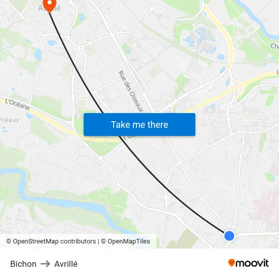 Bichon to Avrillé map
