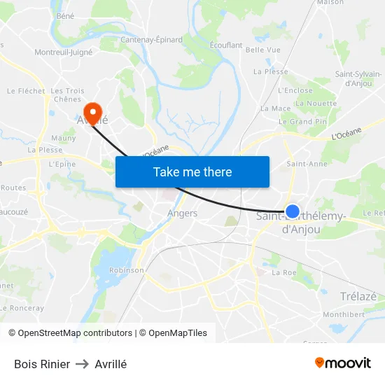 Bois Rinier to Avrillé map