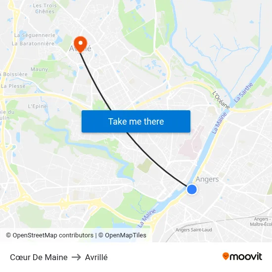 Cœur De Maine to Avrillé map