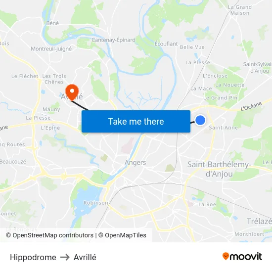 Hippodrome to Avrillé map
