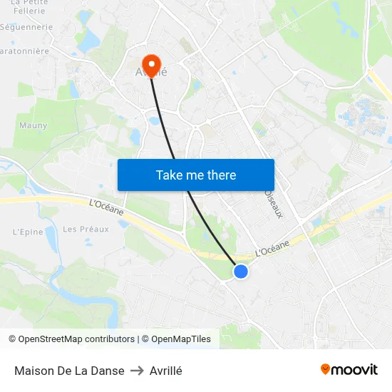 Maison De La Danse to Avrillé map