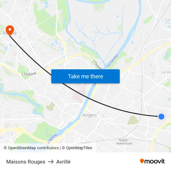 Maisons Rouges to Avrillé map