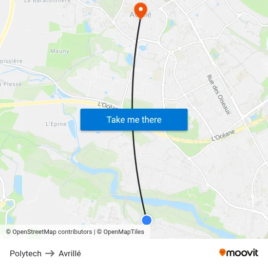 Polytech to Avrillé map
