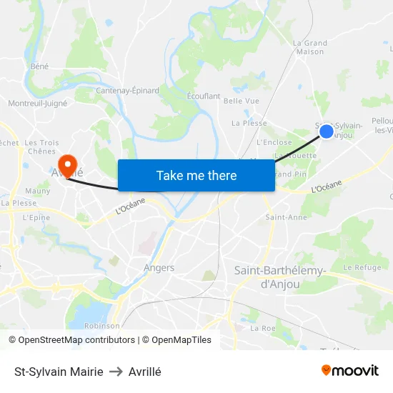 St-Sylvain Mairie to Avrillé map