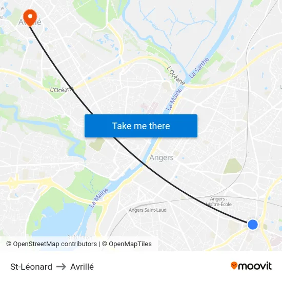 St-Léonard to Avrillé map