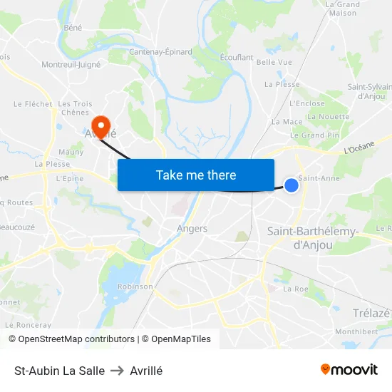 St-Aubin La Salle to Avrillé map