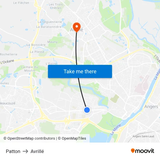 Patton to Avrillé map