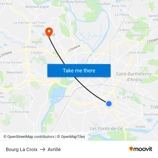 Bourg La Croix to Avrillé map