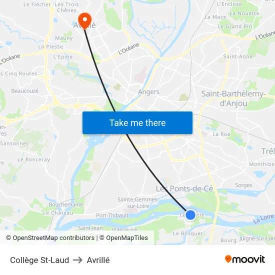 Collège St-Laud to Avrillé map