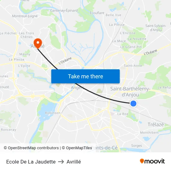 Ecole De La Jaudette to Avrillé map