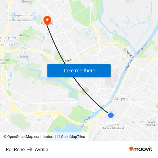 Roi Rene to Avrillé map