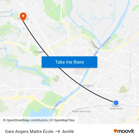 Gare Angers Maître École to Avrillé map