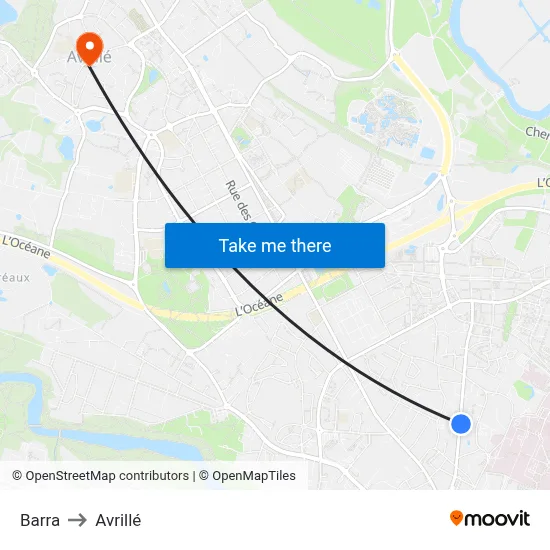 Barra to Avrillé map