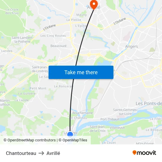 Chantourteau to Avrillé map