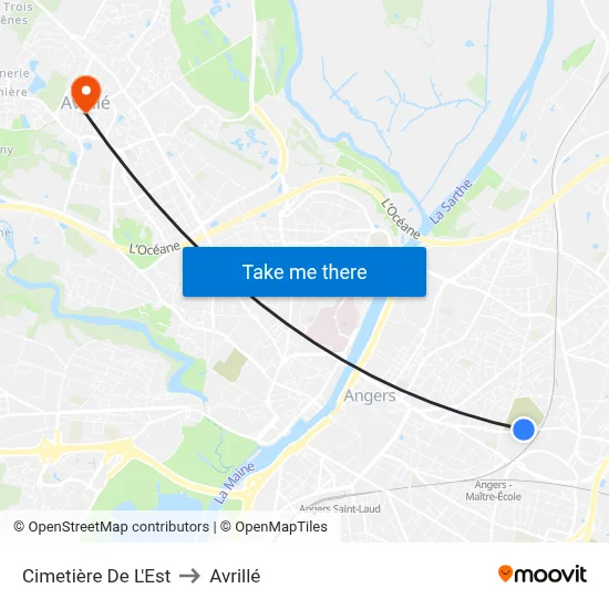 Cimetière De L'Est to Avrillé map