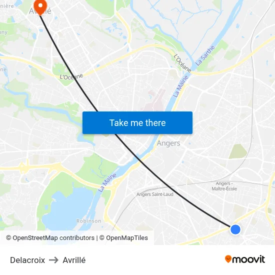 Delacroix to Avrillé map