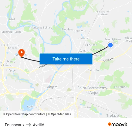 Fousseaux to Avrillé map