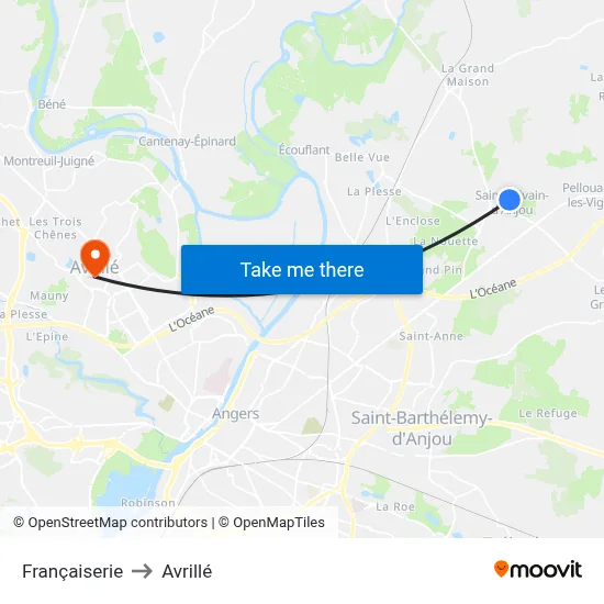 Françaiserie to Avrillé map