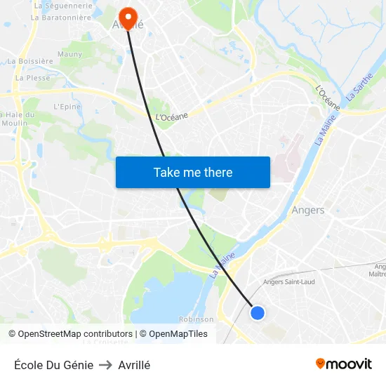 École Du Génie to Avrillé map