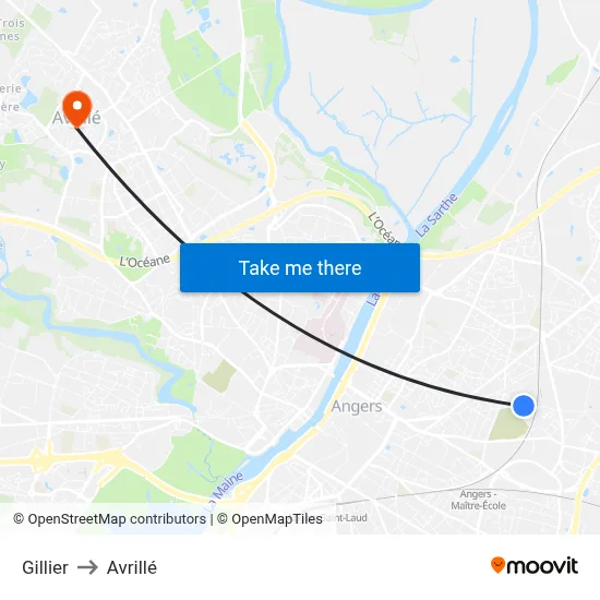 Gillier to Avrillé map