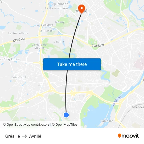 Grésillé to Avrillé map
