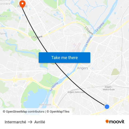 Intermarché to Avrillé map